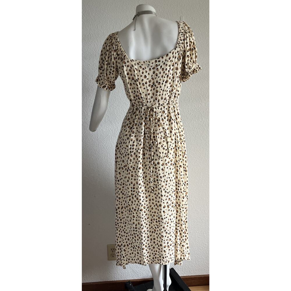 KIVARI Valentina Button Front Midi Dress Leopard Small Excellent - Picture 9 of 11